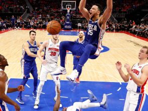 Ben Simmons dunking basket